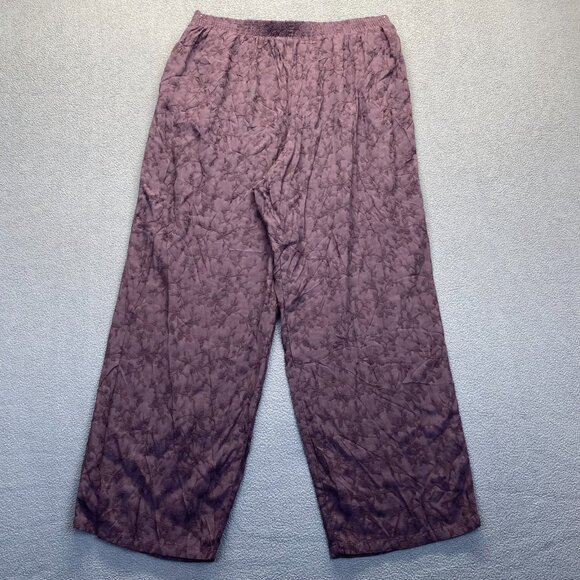 J Jill Women Pants Size 2X Purple Embroidered Pockets Pull On 90s,Rayon USA,VTG - Picture 9 of 9
